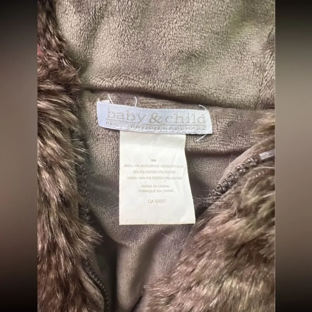 restoration hardware baby & child faux fur teddy bear jacket